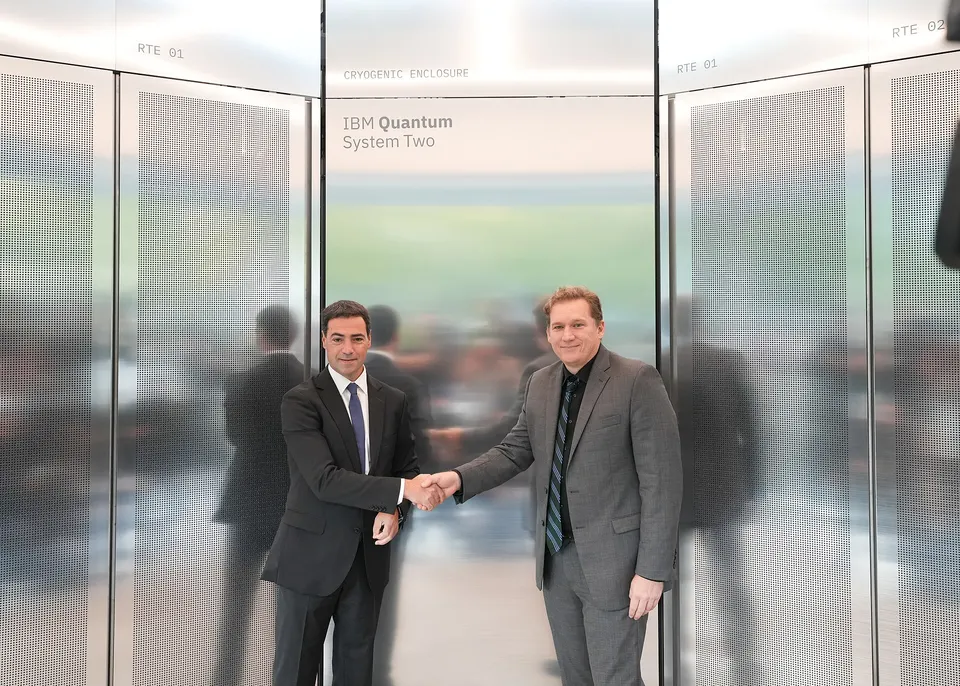 Contextual file photo of an IBM Quantum System Two, the company's modular superconducting quantum computer line, installed in San Sebastian, Spain