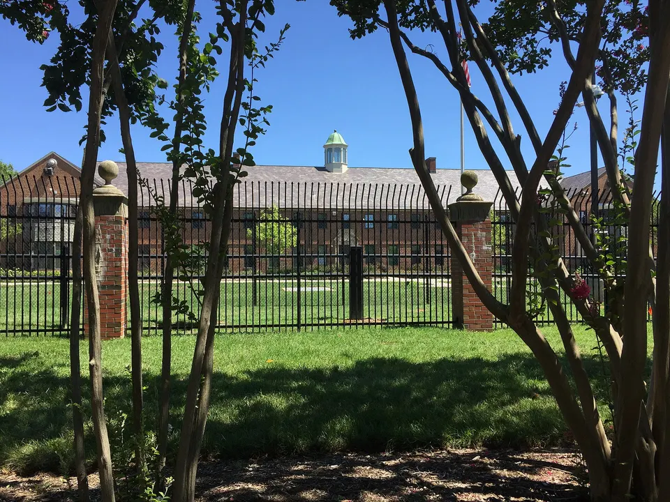 File photo: the Nebraska Avenue Complex in Washington, D.C., the headquarters of the U.S. Department of Homeland Security, seen through a perimeter fence in 2017.