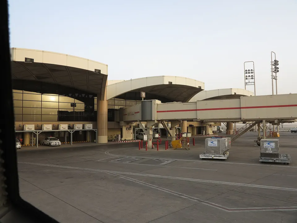 Contextual file photo of a terminal building and boarding bridge at King Khalid International Airport, Riyadh