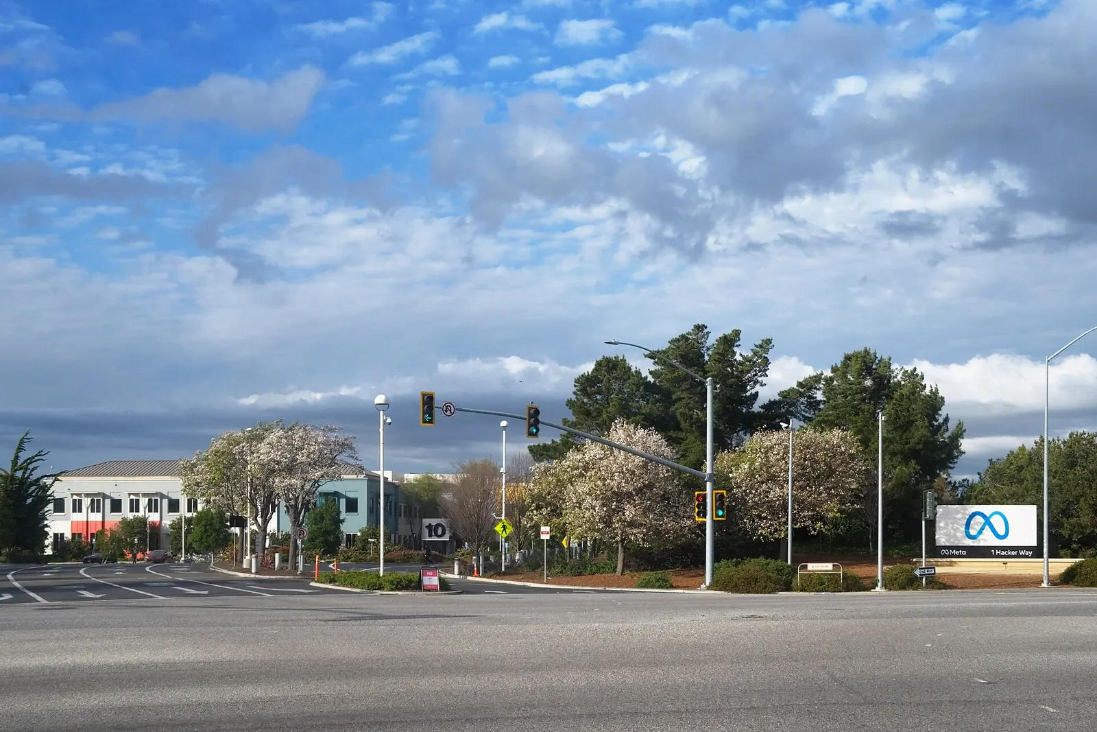 Contextual file photo of the Meta sign at 1 Hacker Way, Menlo Park, California, outside the company's headquarters