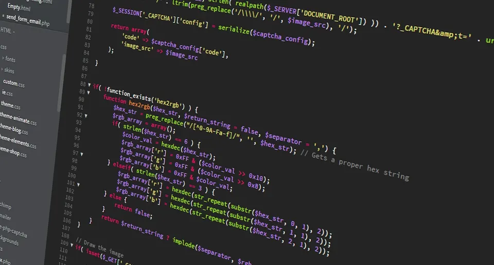 Contextual file photo of PHP source code on a code editor screen