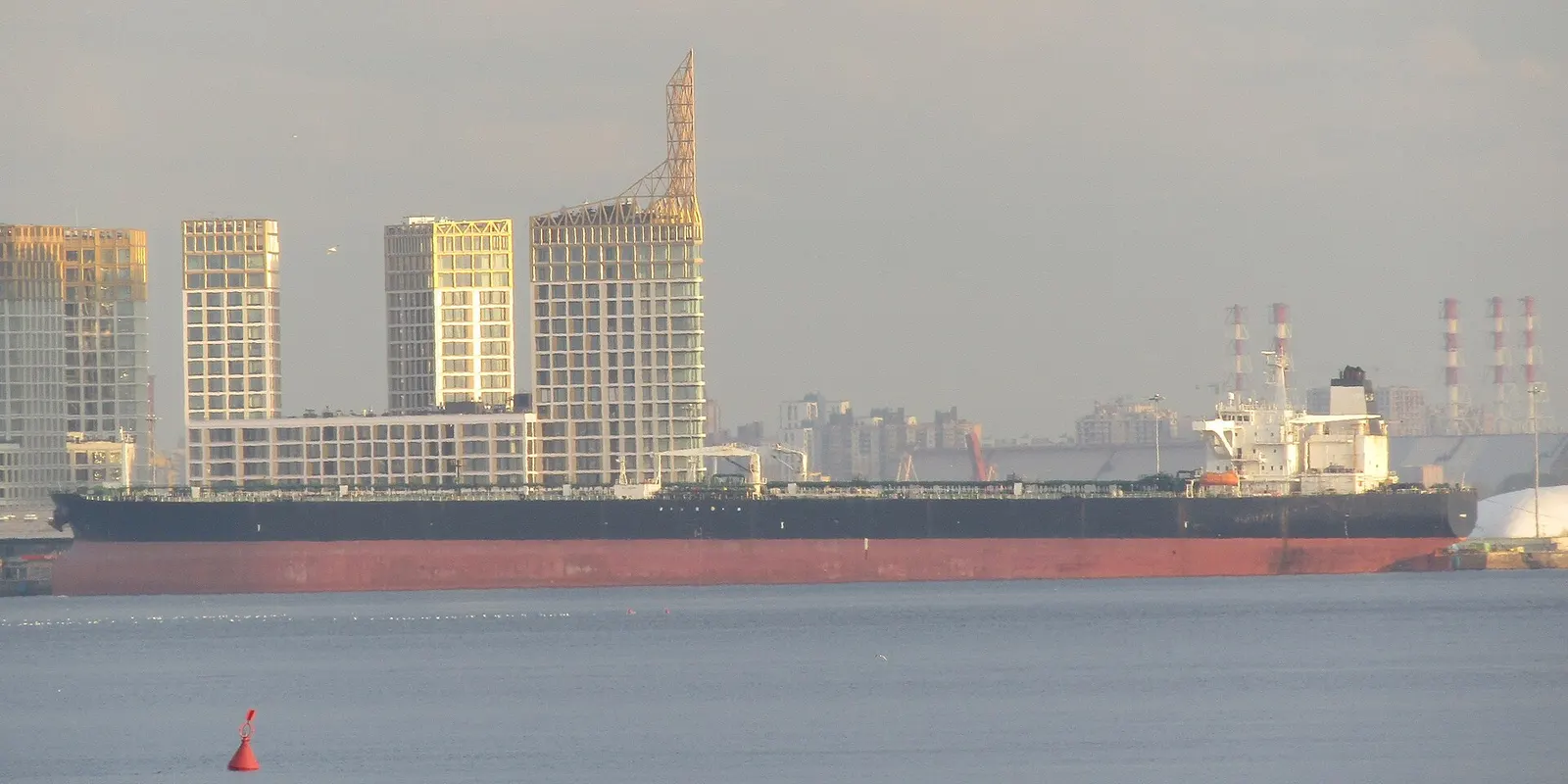 Contextual file photo of an oil tanker moored in the port of Saint Petersburg, Russia