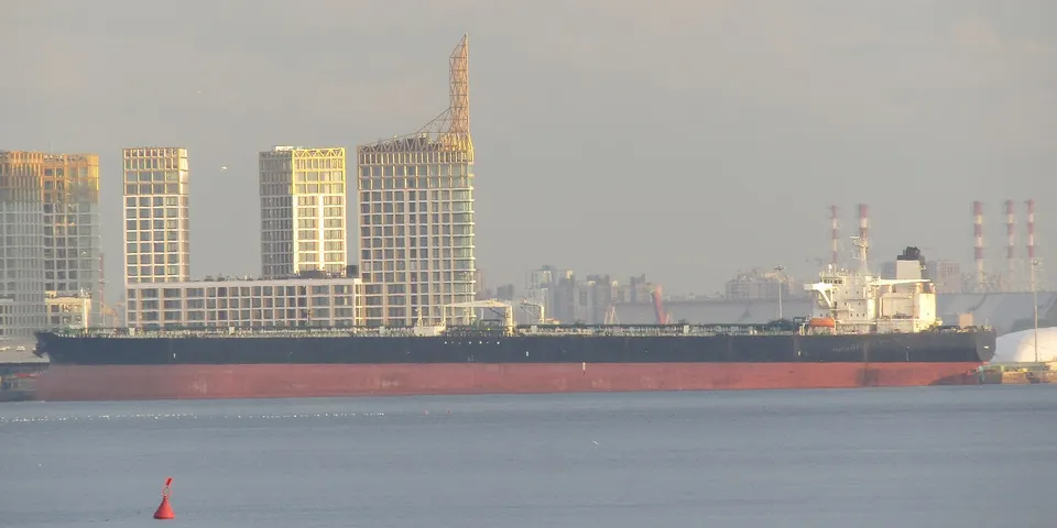 Contextual file photo of an oil tanker moored in the port of Saint Petersburg, Russia